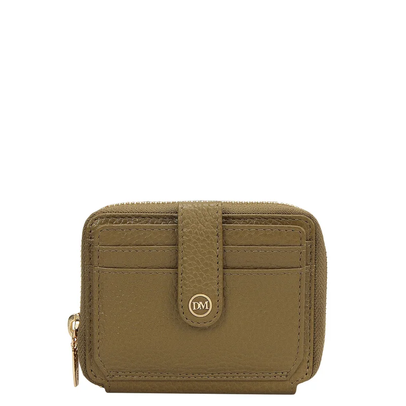 دا ميلانو Wax Leather Ladies Wallet - Lime